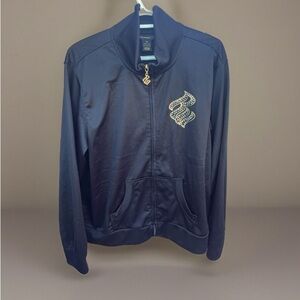 Rocawear y2k vintage track jacket sweater black and gold rhinestones size 2x